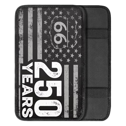 Dreaweet 250th Anniversary USA Flag Center Console Armrest Pad Cover Patriotic Car Arm Rest Cover Universal Middle Console Covers for Cars SUV Truck Sedan - color: American Flag 250 Years