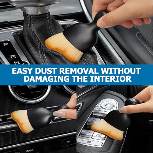 Osilly Car Detailing Brush, Auto Interior Soft Bristles Curved Cleaning Brush, Dust Collectors Dirt Removal Tool for Car Dashboard, Air Conditioner Vents, Leather, Computer, Scratch Free (Pink) - color: Pink