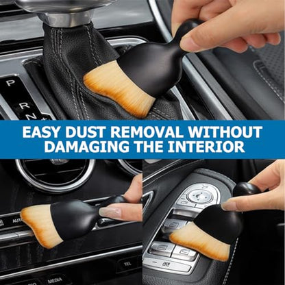 Osilly Car Detailing Brush, Auto Interior Soft Bristles Curved Cleaning Brush, Dust Collectors Dirt Removal Tool for Car Dashboard, Air Conditioner Vents, Leather, Computer, Scratch Free (White/Pink) - color: White/Pink