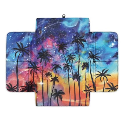 Coconut Tree Center Console Armrest Cover 300D Polyester Fabric Middle Console Lid for Most Vehicles with Side Pockets Interior Accessories Prevent Scratching - color: Coconut Tree