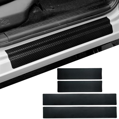 4 Pcs Carbon Fiber Car Door Sill Scuff Plate Auto Door Entry Guard Scratch Shield for GMC Sierra 2500HD Auto Accessories (No Mark, 2500HD) - color: No Mark, size: 2500HD