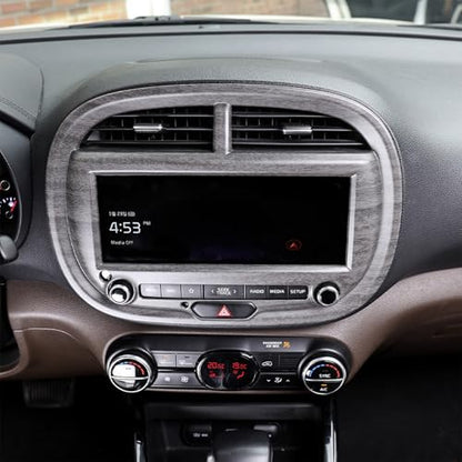 Premium Compatible with Kia Soul 2020-2025 Accessories, Dashboard Navigation Trim Cover - Scratch Protection, Dashboard Cover, Easy Snap Installation Upgrade (Wood Grain) - color: Wood Grain