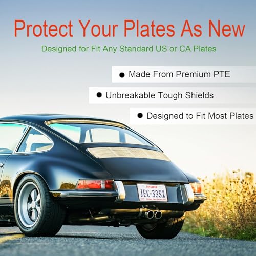 2Pack Transparent License Plate Cover and Frames,Clear Front and Rear License Plate Holder,Unbreakable Car Licence Plate Frame Protector fits Any US Plates with Screws & Caps (Black Frame) - color: Black Frame with Clear Cover