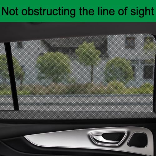 2PCS Car Window Shades, Car Window Covers, UV Protection Mesh Side Car Window Sun Shades, Automotive Window Accessories Stretchy Side Windows Car Shade Suitable for Vehicles (Rear Window)