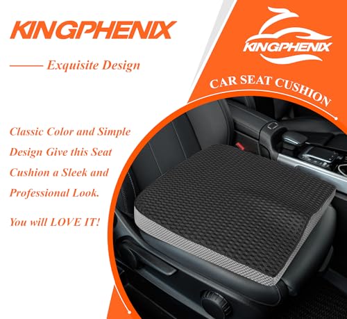 kingphenix Premium Car Seat Cushion, Memory Foam Driver Seat Cushion to Improve Driving View- Coccyx & Lower Back Pain Relief - Seat Cushion for Car, Truck, Office Chair (4D Mesh Classic Black) - color: 4d Mesh Classic Black