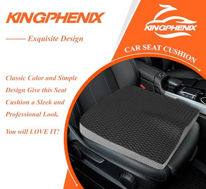 kingphenix Premium Car Seat Cushion, Memory Foam Driver Seat Cushion to Improve Driving View- Coccyx & Lower Back Pain Relief - Seat Cushion for Car, Truck, Office Chair (4D Mesh Classic Black) - color: 4d Mesh Classic Black