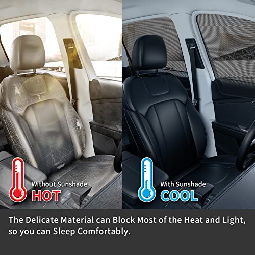 Aokway Car Side Window Sunshades, Driver Car Window Screen Mesh, Universal Fit for Camping and UV Protection (Black, Front Side 2pcs) - color: black, size: Front Side 2pcs