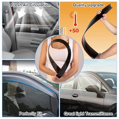 Window Visor Tape-on Side Wind Window Deflectors for Trucks 2005-2021 Nissan Frontier Super/Crew Cab, Rain Guards, Window Visors for Cars, Vent Deflector 4 pcs 94407 - size: 2005-2021 Nissan Frontier Super/Crew Cab