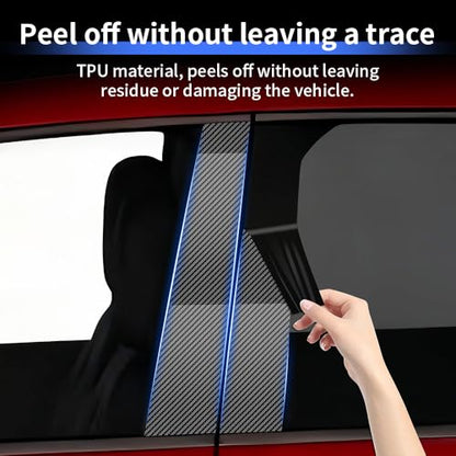 Car Door Window B C Pillar Trim Film Carbon Fiber Style for Honda CRV CR-V 2023 2024 2025 2026 Automotive Exterior Accessories Pillar Post Protection Decor TPU Sticker Cover 8-Pcs Kit