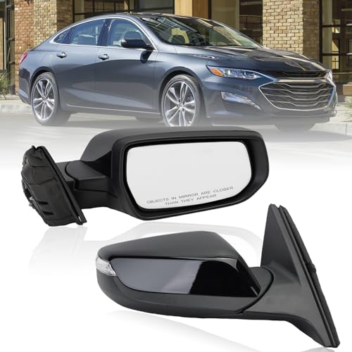 Passenger Side View Mirror Compatible with 2016 2017 2018 2019 2020 2021 2022 Malibu LT Hybrid,Mirrors With Heated Turn Signal,7-Pins OE-GM1321539 - color: 7Pins-Gloss Black, size: Right Passenger Side