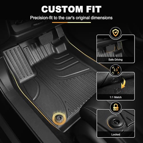 AOMSAZTO Floor Mats Compatible with 2018-2025 2026 Volkswagen Atlas (Not for Cross Sport) 7 Seats - VW Atlas TPE All Weather Protection Floor Mats & 2nd & 3rd Row Backrest Mat & Cargo Liner - style: 6) for Volkswagen Atlas | 2018-2026 | Floor+Cargo+Backre