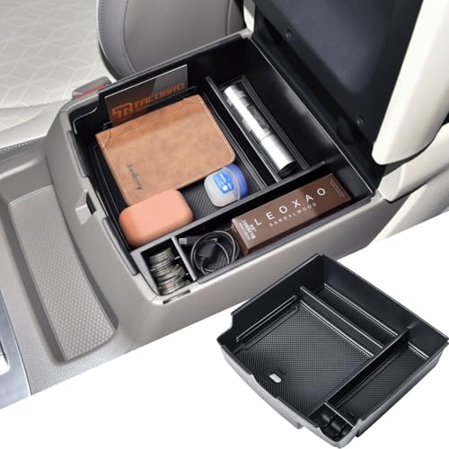 TACORBO Center Console Organizer Compatible with Kia Carnival 2026 2025 2024 2023 2022 Accessories Insert Tray, KA4 MPV Armrest Secondary Storage Box, Black Trim - color: black