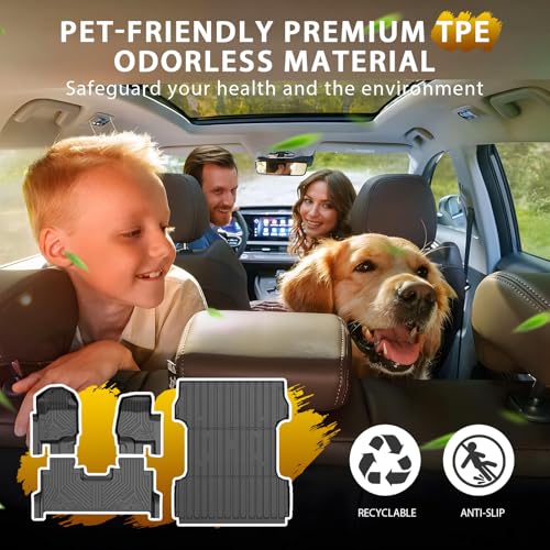 Powerty Floor Mats Truck Bed Mat for 2017-2024 2025 2026 Ford F250/F350/F450 Super Duty Crew Cab Accessories All Weather TPE Custom Fit Truck Floor Bed Liners - size: 3)Ford F250/F350/F450｜17-26｜Truck Combo Set