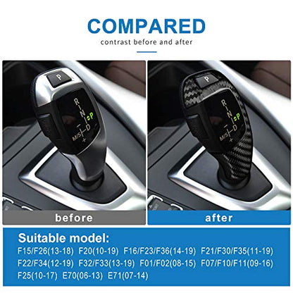 AIRSPEED Carbon Fiber Car Gear Shift Knob Cover Interior Trim for BMW F20 F21 F22 F23 F30 F34 F35 F10 F11 F07 F18 F15 F16 F01 X3 X4 Accessories - style: Style B