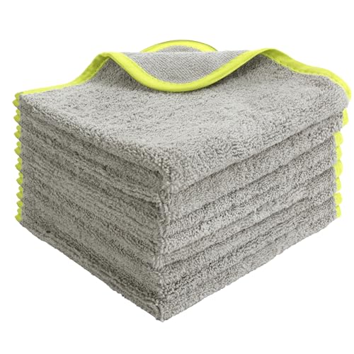VIKING Utility Microfiber Towel for Car Interior and Exterior Use, Professional Towels for Detailing and Car Wash Kit, 350gsm, Grey, 16 Inch x 16 Inch, 8 Pack