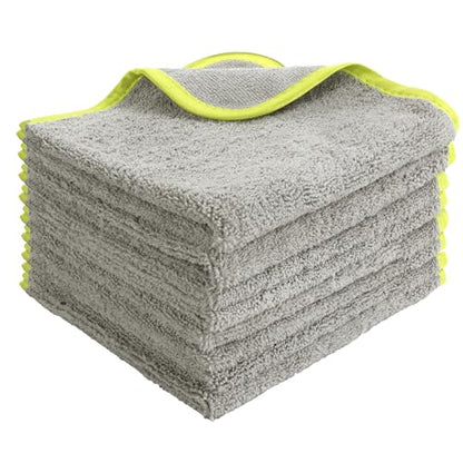 VIKING Utility Microfiber Towel for Car Interior and Exterior Use, Professional Towels for Detailing and Car Wash Kit, 350gsm, Grey, 16 Inch x 16 Inch, 8 Pack