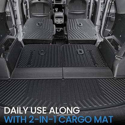 Backrest Mats Kick Mats for 2021-2024 2025 2026 Kia Sorento 6 Seats Captain Chairs Car Mat Accessories, All Weather TPE Seat Back Cover Protector(2nd Row Kick Mats 6 Seats) - style: 6 Seats 2nd Row Kick Mats