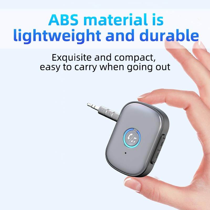 Bluetooth Adapter for Car, Bluetooth V5.3 Receiver Wireless Audio Receiver for Car Stereo/Home Stereo/Wired Headphones/Speaker, Plug & Play