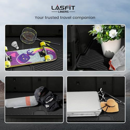 LASFIT Trunk Mat for BMW X5 2014 2015 2016 2017 2018, All Weather TPE Cargo Mats Custom Fit Cargo Liner Front & Rear Trunk Liner, Black - size: 3) X5 2014-2018 | Cargo Mat