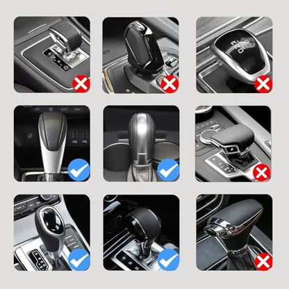 Car Gear Shift Cover Diamond Lattice Design Manual & Automatic Shift Knob Cover Anti-Scratch PU Leather Shift Knob Universal Car Accessories for Cars,Trucks,SUVs(Beige) - color: Beige