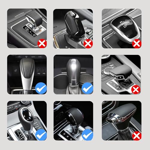 Car Gear Shift Cover Diamond Lattice Design Manual & Automatic Shift Knob Cover Anti-Scratch PU Leather Shift Knob Universal Car Accessories for Cars,Trucks,SUVs (Black) - color: Black