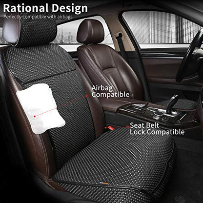 Auto Newer Luxury Breathable Car Seat Cover Fit Four Seasons, Universal Front of Car Seat Cushions, Bottom Seat Covers of Full Wrapped Edge,Universal Fit for 95% Cars,SUV,Pickup(Black，1PCS) - color: Black+Grey-1PCS