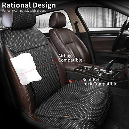 Auto Newer Luxury Breathable Car Seat Cover Fit Four Seasons, Universal Front of Car Seat Cushions, Bottom Seat Covers of Full Wrapped Edge,Universal Fit for 95% Cars,SUV(Black+Grey，2PCS) - color: Black+Grey-2PCS