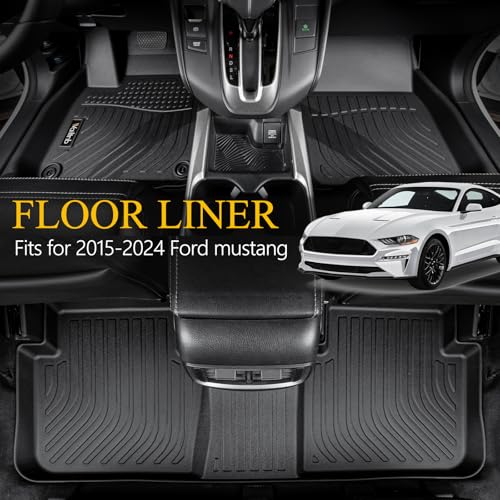 Wailtnb-Floor Mats for Ford Mustang 2015-2025 2026 Convertible/Coupe/GT/EcoBoost Models (Without Subwoofer in Cargo Area Not for Mach-E) Cargo Mat Car Mat for Mustang Accessories Black - style: 6|For Mustang|2015-2026|Set