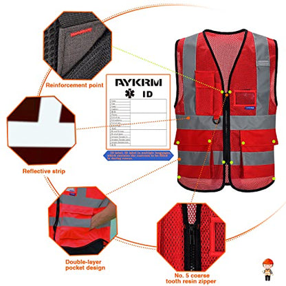 A-SAFETY Xsmall Red work vest class 2 - color: Red Mesh, size: X-Small