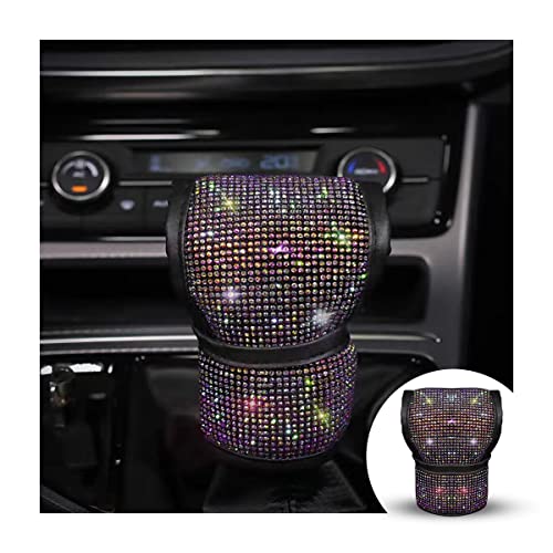 zipelo Bling Car Gear Shift Knob Cover, Rhinestone Anti-Slip Comfortable Handbrake Cover, Diamond Set Shifter Cover for Women, Auto Interior Accessories Universal Fit Van Truck - color: Multicolour