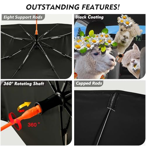 Car Windshield Sun Shade Umbrella Alpaca Foldable Car Umbrella Sunshade Cover for Most Vehicles Keep Vehicle Cool - color: Alpaca