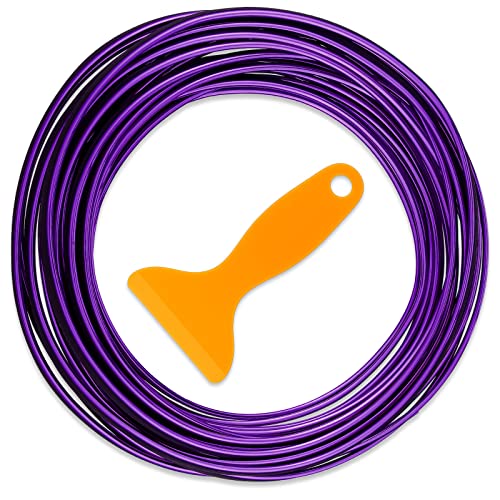 32 Feet Car Interior Moulding Trim Strips Universal Car Decoration Pinstriping Filler Insert Strips Dashboard Decorative DIY Flexible Garnish with Installing Tool(Simple Style,Purple) - color: Purple
