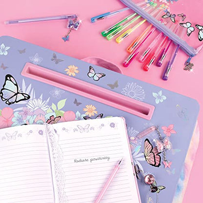 3C4G THREE CHEERS FOR GIRLS Butterly Lap Desk-Lap Desk with Cushion for Kids - Large Laptop Surface with Cushion - KidsTravel Tray for Car with Storage for Tables, Pens & More