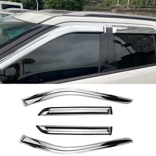 Chrome Side Window Visors Vent Deflector for 2013-2019 Ford Escape,4pcs Car Accessories Outside Mount Tape-On Chrome Nice Sun Rain Guards Set 94383Y - size: 2013-2019 Ford Escape(Chrome)