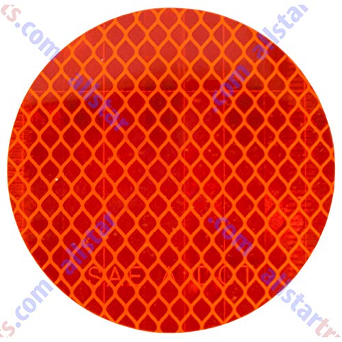 All Star Truck Parts 3" Inch Round DOT-SAE Amber/Red High Visibility Reflective Stick-On Prism Reflector Strong Weatherproof Trailer Camper RV Flatbed Fender Property Boat Marine (Amber, Qty 4) - color: Amber, size: Qty 4