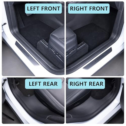 for 2025+ Tesla Model Y Juniper 7PCS TPE Door Threshold Strip & Center Console Saddle Side Protectors & 2nd Row Seat Lower Protector Anti-dust Pads 2025 2026 Model Y Juniper Accessories