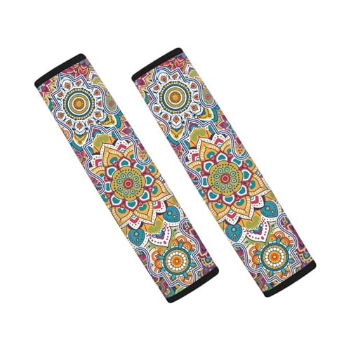 Art Mandala Universal Seat Belt Pads 2-Pack Soft Car Safety Seat Belt Strap Shoulder Pad Car Interior Automotive for Most Vehicle, SUV, Truck, Cars - color: Art Mandala