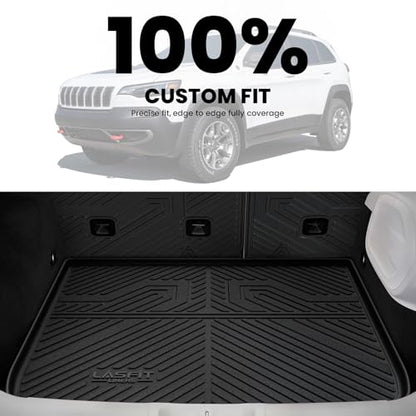 LASFIT Cargo Mat for Jeep Cherokee 2014-2018 All Weather TPE Custom Fit Rear Backrest Mat Trunk Seatback Cargo Liner, Black - style: Cherokee 2014-2018 Cargo Mat
