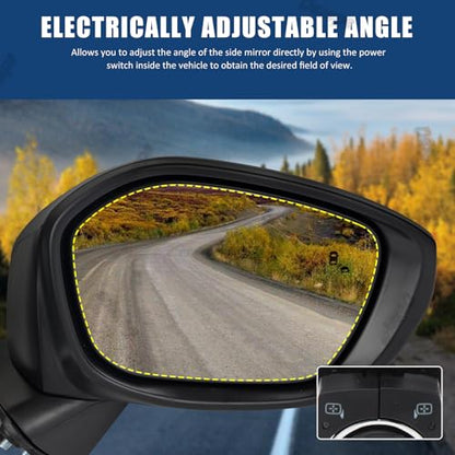 Passenger Side Mirror Assembly Compatible with Honda Civic 2022-2025 Heated with Blind Spot Monitor, Power Adjustable Glass Replace 76208T20A21 HO1321351 (7Pin Right) - style: 7pin Right
