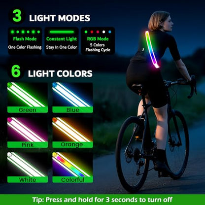 Reflective Sash Gear for Walking at Night,Flashing LED Reflective Belt Safety Lights for Walkers Night Dog Walking Biking Running,High Visibility Rechargeable With Wear 2 Ways for Men Women - color: Pink