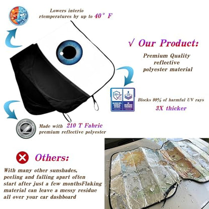 eygeufg Windshield Shade, Car Sun Shade for Front Windshield（Eyes-Black，Large） - color: Cool Black Eyes, size: Medium