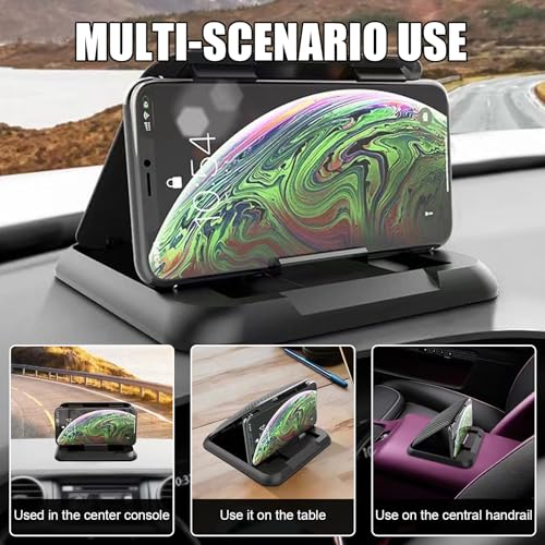 Carbon Fiber Cell Phone Holder for Car Dashboard Mount - Universal Anti-Slip Phones Cradle Pad Car Phone Holder - Cellphone GPS Stand for Most iOS Phones, Samsung, Android Smartphones