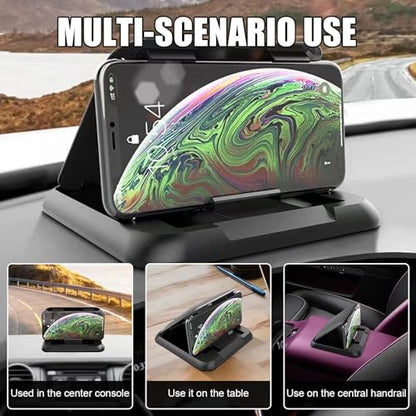 Carbon Fiber Cell Phone Holder for Car Dashboard Mount - Universal Anti-Slip Phones Cradle Pad Car Phone Holder - Cellphone GPS Stand for Most iOS Phones, Samsung, Android Smartphones