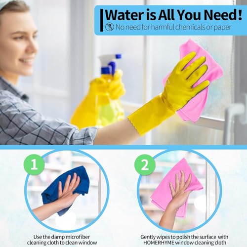 Microfiber Cleaning Cloth - 6 Pack Glasses Cleaning Cloth, 16" x 14" Window Cleaning Rags, Streak Free Lint Free Polishing Cloths Wipes for Eye Glass, Stainless Steel, Windshield, Pink - color: Pink, size: 6 Pk-16" X 14"