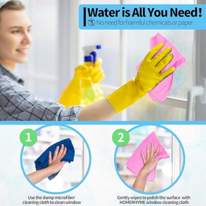 Microfiber Cleaning Cloth - 6 Pack Glasses Cleaning Cloth, 16" x 14" Window Cleaning Rags, Streak Free Lint Free Polishing Cloths Wipes for Eye Glass, Stainless Steel, Windshield, Pink - color: Pink, size: 6 Pk-16" X 14"