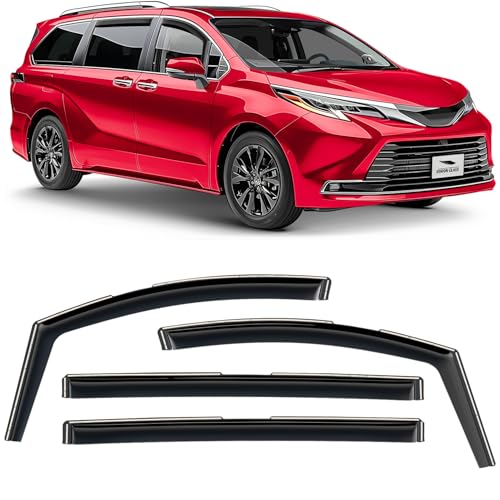 Voron Glass in-Channel Extra Durable Rain Guards for Toyota Sienna 2021-2026, Window Deflectors, Vent Window Visors, 4 Pieces - 200422 - color: For Sienna 21-26