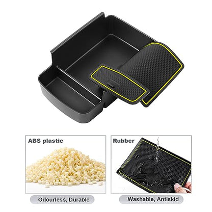 SKTU for 2024 2025 2026 Buick Envista Accessories Center Console Organizer 2024 2025 2026 Envista Console Tray 2024 2025 2026 Envista Armrest Box Envista Tray with Sunglasses Holder (Yellow) - color: 2024-2026 Envista Yellow