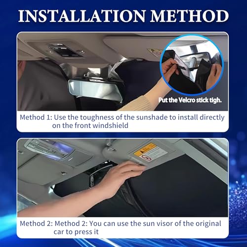 GMC Sierra Windshield Sun Shade, Custom Fit Foldable Front Window Sunshade Visor, UV and Heat Protection Interior Cover, Fits 1990–2025 Models - size: For Sierra 1990-2025