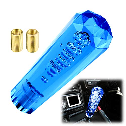 EZAUTO WRAP Shift Knob Stick Crystal Transparent Bubble Blue Throw Gear Shifter 15cm - color: Blue, size: 15cm