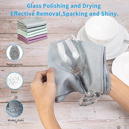 Easy Clean Fish Scale Nanoscale Cleaning Cloth,Streak Free Microfiber Glass Cleaning Cloths for Window Mirrors Windshields,Lint Free Microfiber Polishing Cleaning All-Purpose Towel Pack of 6(Purple) - color: Purple